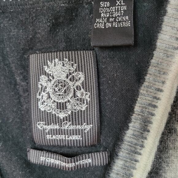 English Landry Blaque Label by Christopher Wick Gradient Gray Cardigan Men's XL - Picture 3 of 7